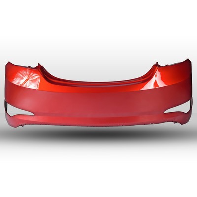 Бампер задний в цвет кузова Hyundai Solaris Рестайлинг седан (14 - 17 год). Красный гранат (TDY)